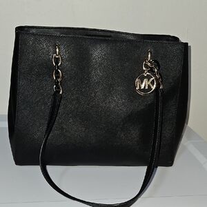 Michael Kors Black Tote with Gold Accents